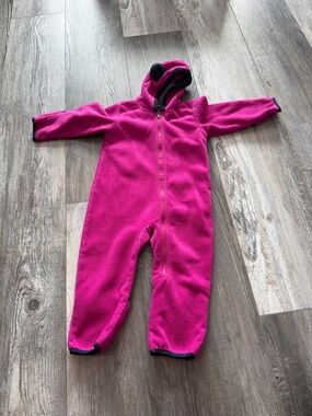 Columbia Bright Pink Fleece Hooded One-Piece Footie
